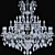 Glamorous Hollywood Gold Chandelier 3D model small image 3