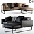 Modern Leather Cube Sofa 3D model small image 1