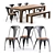 Amos 6-Piece Extension Dining Set 3D model small image 1