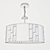 Modern Chrome Ceiling Chandelier 3D model small image 2