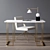 Sleek Marble Desk with Rue Cambon Chair 3D model small image 1