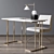 Sleek Marble Desk with Rue Cambon Chair 3D model small image 2