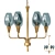 Viola 6-Light Midcentury Modern Chandelier 3D model small image 1