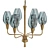 Viola 6-Light Midcentury Modern Chandelier 3D model small image 2