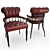 Traditional English Captain Leather Chair 3D model small image 1