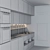 Wood and Gray Modern Kitchen 3D model small image 3