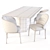 Italian Elegance: Portofino Table and Lungotevere Chairs 3D model small image 3