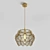 Art-Deco Brass and Glass Pendant Light 3D model small image 1