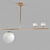 Sleek Modern Brass Pendant Light 3D model small image 1