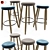 Modern Danish Design Bar Stool 3D model small image 1