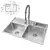 Sleek Natura Sink & Elegant Lux Mixer 3D model small image 1