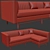 Curvy Lounge Chaise: Chelsea Elegance 3D model small image 3