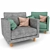 Halley Armchair: Contemporary Comfort and Style 3D model small image 1