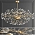 Golden Glass Branch Chandelier 3D model small image 1