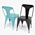 Graphite & Turquoise Steel Malibu Chair 3D model small image 2
