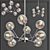 Proto Chandelier: Modern Chrome Metal and Glass Pendant Lighting 3D model small image 1