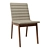Hayden Wooden Chair - Grey Polyester Seat 3D model small image 1
