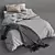  Stylish Gray Bed: Spacious Design 3D model small image 1