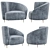 Luxury Velvet Armchair - Khan Eichholtz 3D model small image 1