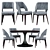 Minotti NETO Table and Chairs Set 3D model small image 1