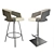 Elegant Beige Leather Stools 3D model small image 1