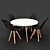 Modern BOVIO Dining Set with Black DAKOTA Chairs 3D model small image 1