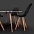 Modern BOVIO Dining Set with Black DAKOTA Chairs 3D model small image 2