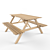 Versatile Outdoor Picnic Table 3D model small image 1