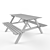 Versatile Outdoor Picnic Table 3D model small image 2