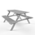 Versatile Outdoor Picnic Table 3D model small image 3