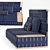 Indigo Oak Lan Sofa 3D model small image 2