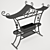 Wrought Iron BBQ Grill with Roof 3D model small image 2