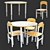 Height Adjustable Table and Chairs 3D model small image 1