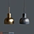 Elegant Glow Pendant Lamp: Oxidized & Brass 3D model small image 1