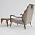 Elegant Upholstered Arm Chair 3D model small image 2