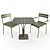 Luxembourg Metallic Table Set 3D model small image 1