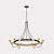 Elegant Gold & Black Hanlon Chandelier 3D model small image 2