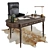 Workplace Essentials Set: Desk, Rug, Lamp & More 3D model small image 1