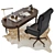 Workplace Essentials Set: Desk, Rug, Lamp & More 3D model small image 2