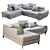 Modern Molina L-Shaped Sofa: Elegant and Stylish 3D model small image 3