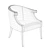 Roche Teal Blue Velvet Margaux Chair 3D model small image 3