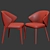 Sleek Ellen Dining Chair - Astele Set 3D model small image 3
