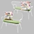 Scroll White Metal Outdoor Bench: Elegant and Durable Patio Seating 3D model small image 2