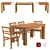 Versatile Folding Table Set: Elbridge & Chairs 3D model small image 1