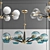 Thalia Blue Glass Chandelier 3D model small image 4