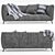 Modern Gray Leather Sofa 3D model small image 2