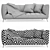 Modern Gray Leather Sofa 3D model small image 3