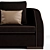 Elegant Edmond 2-Seater Sofa 3D model small image 2