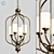 Vintage Pewter Chandelier 3D model small image 1