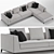 Maxalto Lucrezia Customizable Sofa 3D model small image 2